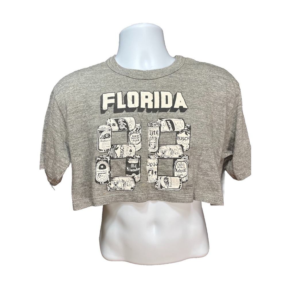 VTG 1988 Florida Spring Break Beer 1/2 Shirt XL Coors Bud Miller Single Stitch‎